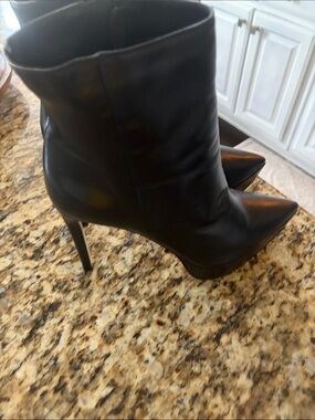 Gianni Bini Black Pointed Toe Stiletto Ankle Boots